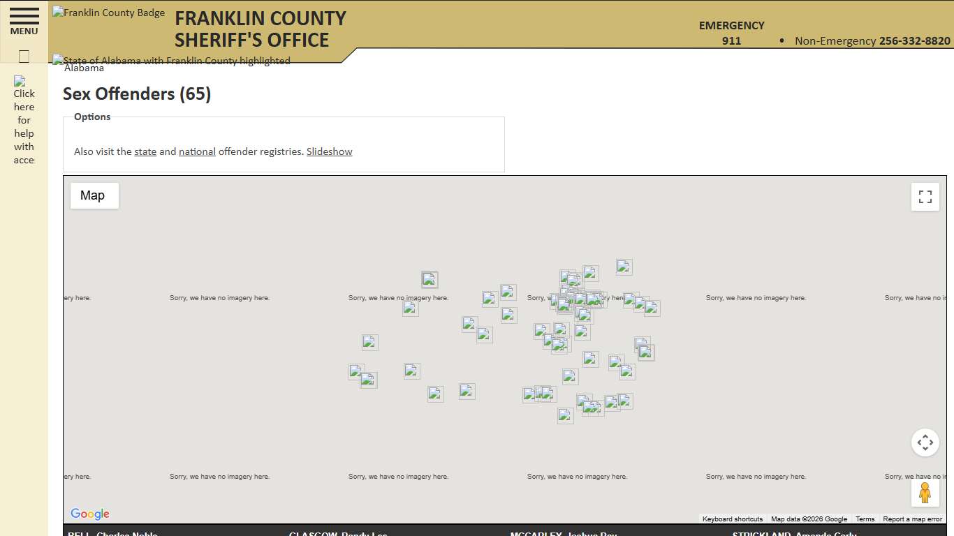 Sex Offenders - Franklin County AL Sheriff's Office